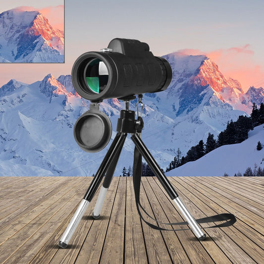 Monocular Telescope Zoom Scope with Compass Phone Clip Tripod Compatible with Apple